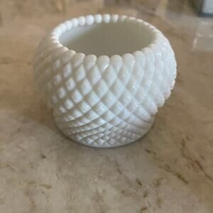 Vintage Westmoreland Milk glass small diamond point vase